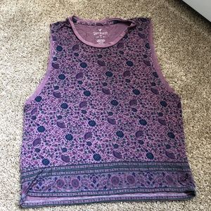 AE soft & sexy purple floral muscle tank